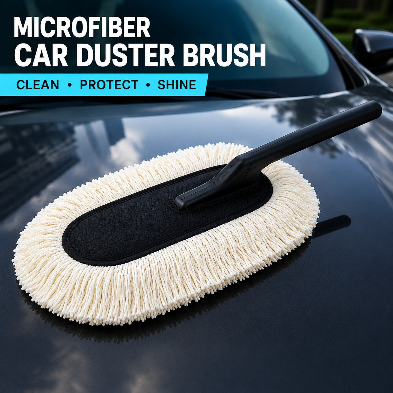 Premium Microfiber Car Duster Brush | Scratch-Free Dust Remover for Cars, Bikes & SUVs.
