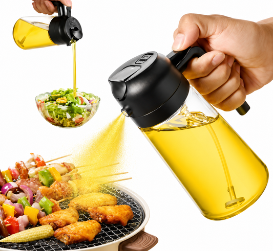 2 In 1 Oil Sprayer & Dispenser Bottle for Kitchen