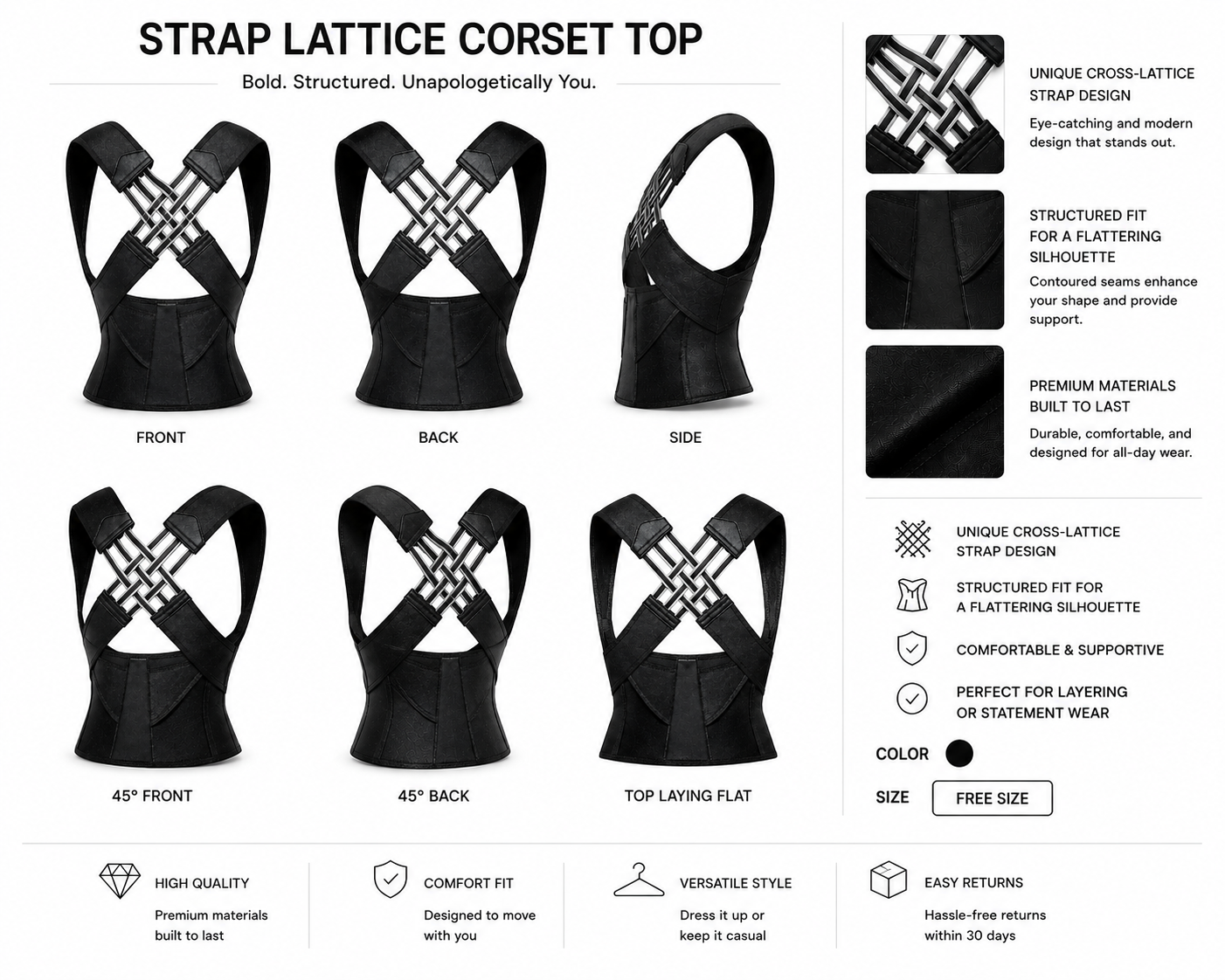 Posture Corrector Belt for Men & Women – Back & Shoulder Support, Free Size