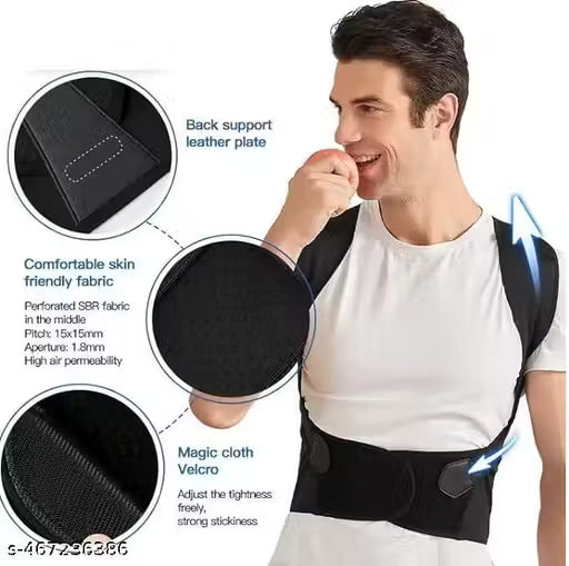 Posture Corrector Belt for Men & Women – Back & Shoulder Support, Free Size