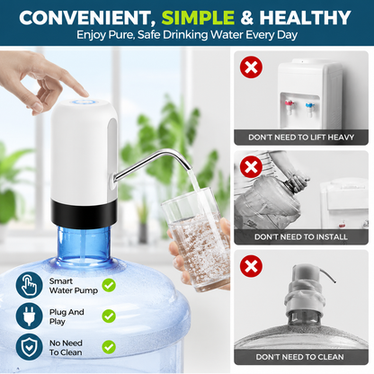 Automatic Wireless Water Dispenser Pump for 20L Bottle – Low Noise & USB Rechargeable