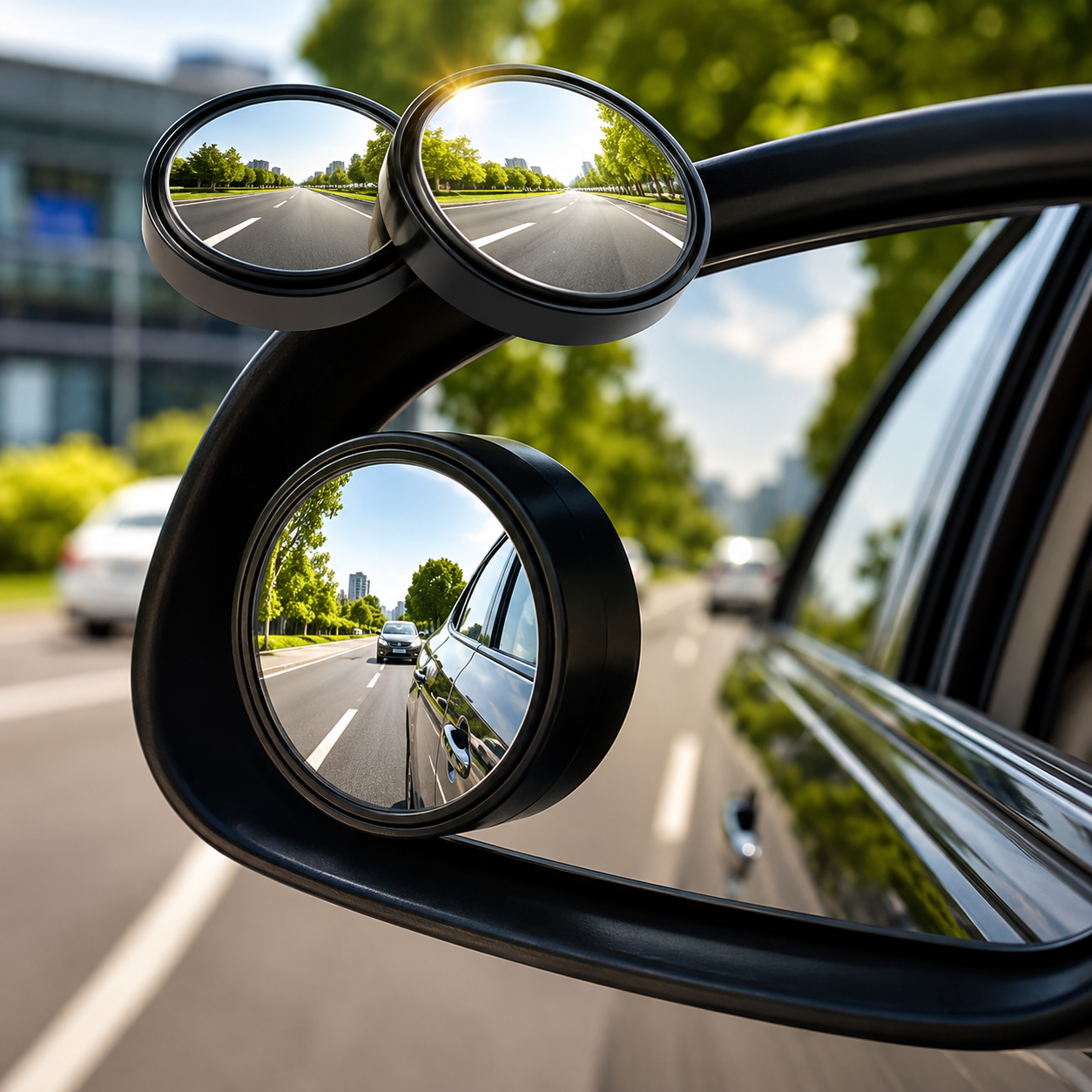 2 Pack Of 360 DEGREE BLIND SPOT ROUND WIDE ANGLE ADJUSTABLE CONVEX REAR VIEW MIRROR Side & Blind Spot Mirrors