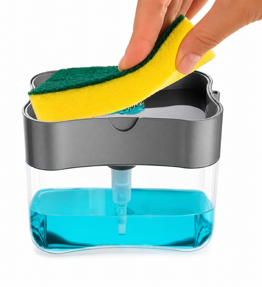 Soap Dispenser with Sponge Holder – 400ml Kitchen Liquid Pump