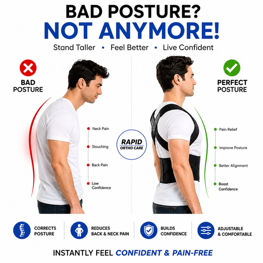 Posture Corrector Belt for Men & Women – Back & Shoulder Support, Free Size