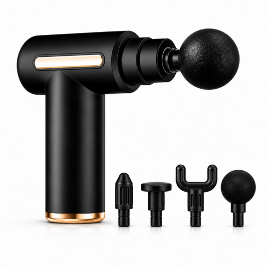 Portable Deep Tissue Massage Gun with 4 Heads for Muscle Pain Relief & Recovery