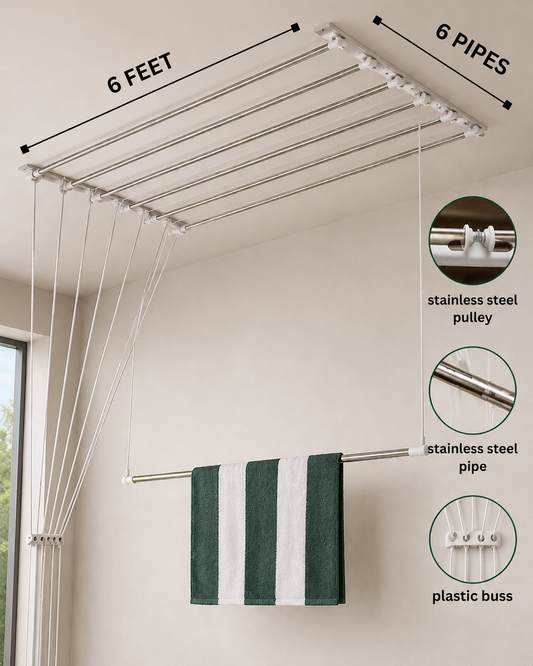Premium Ceiling Mounted Stainless Steel Clothes Drying Hanger
