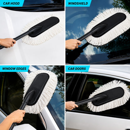 Premium Microfiber Car Duster Brush | Scratch-Free Dust Remover for Cars, Bikes & SUVs.