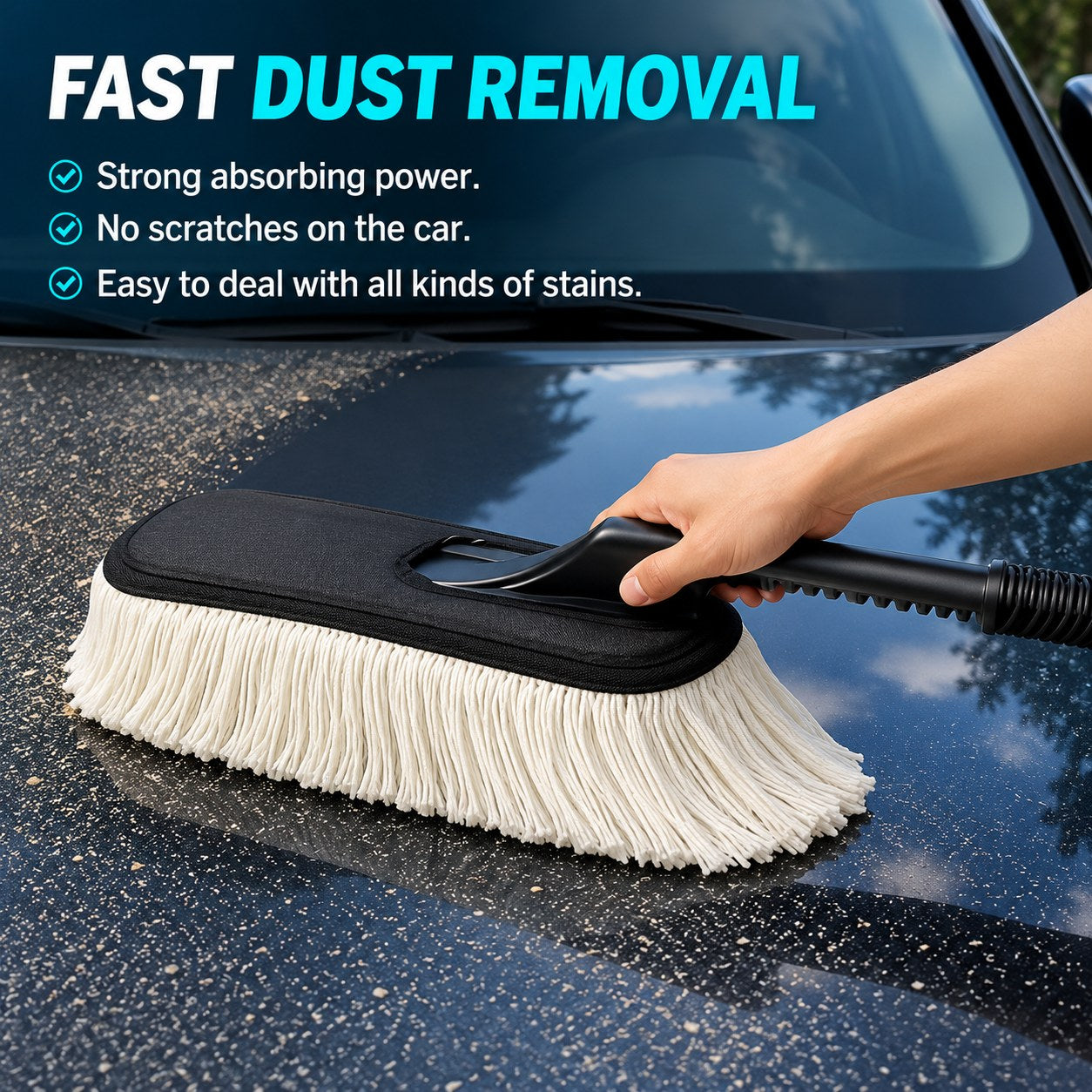 Premium Microfiber Car Duster Brush | Scratch-Free Dust Remover for Cars, Bikes & SUVs.