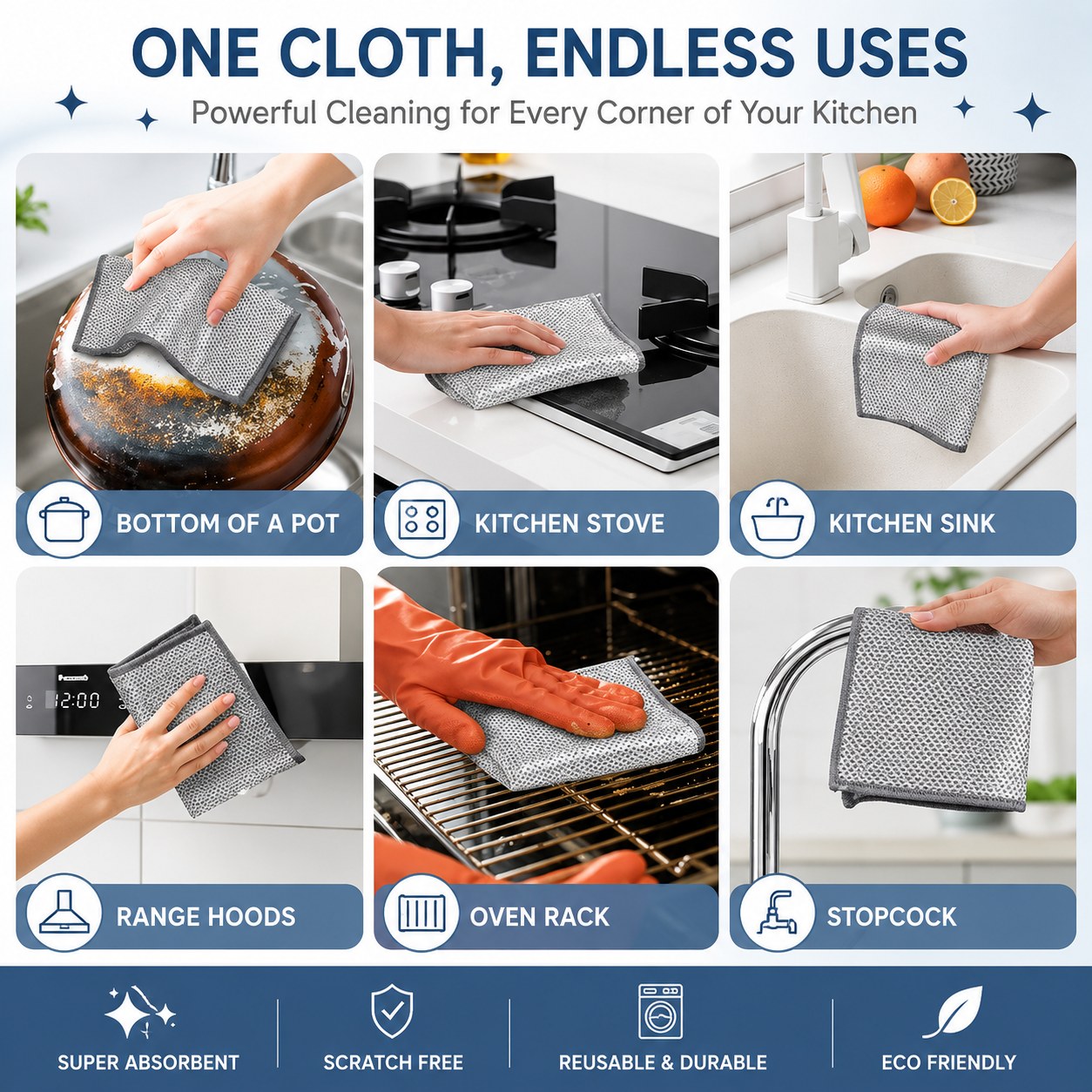 Non Scratch Steel Dish Washing Cloth
