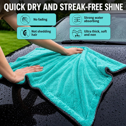1200 GSM Twisted Loop Microfiber Car Drying Cloth | Super Absorbent & Scratch-Free