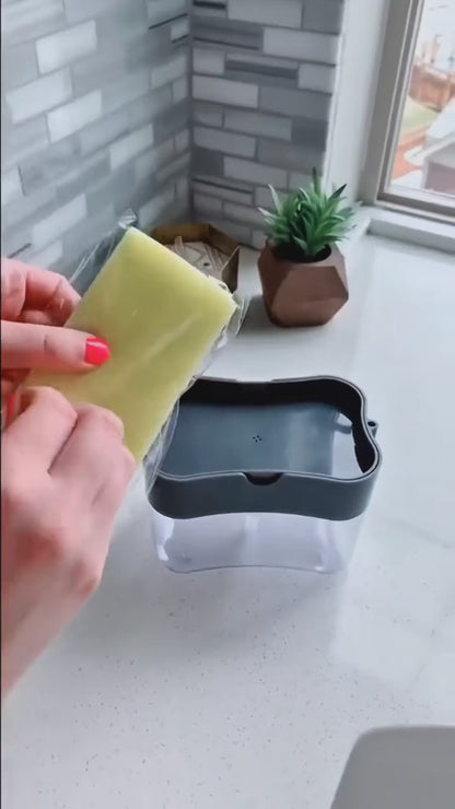 Soap Dispenser with Sponge Holder – 400ml Kitchen Liquid Pump