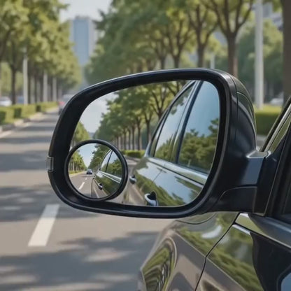 2 Pack 360° Blind Spot Rear View Mirrors – Adjustable Wide Angle Convex Mirror Set